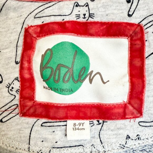 Mini Boden Kids' Cat Hoodie Size 8-9Y Blue Full Zip Hooded - Picture 7 of 10
